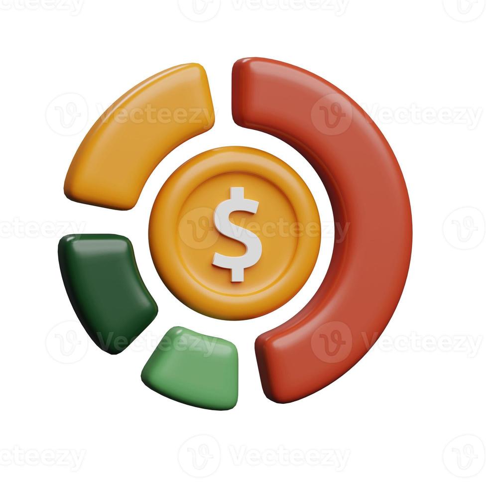 finanziario grafico icona nel 3d stile foto