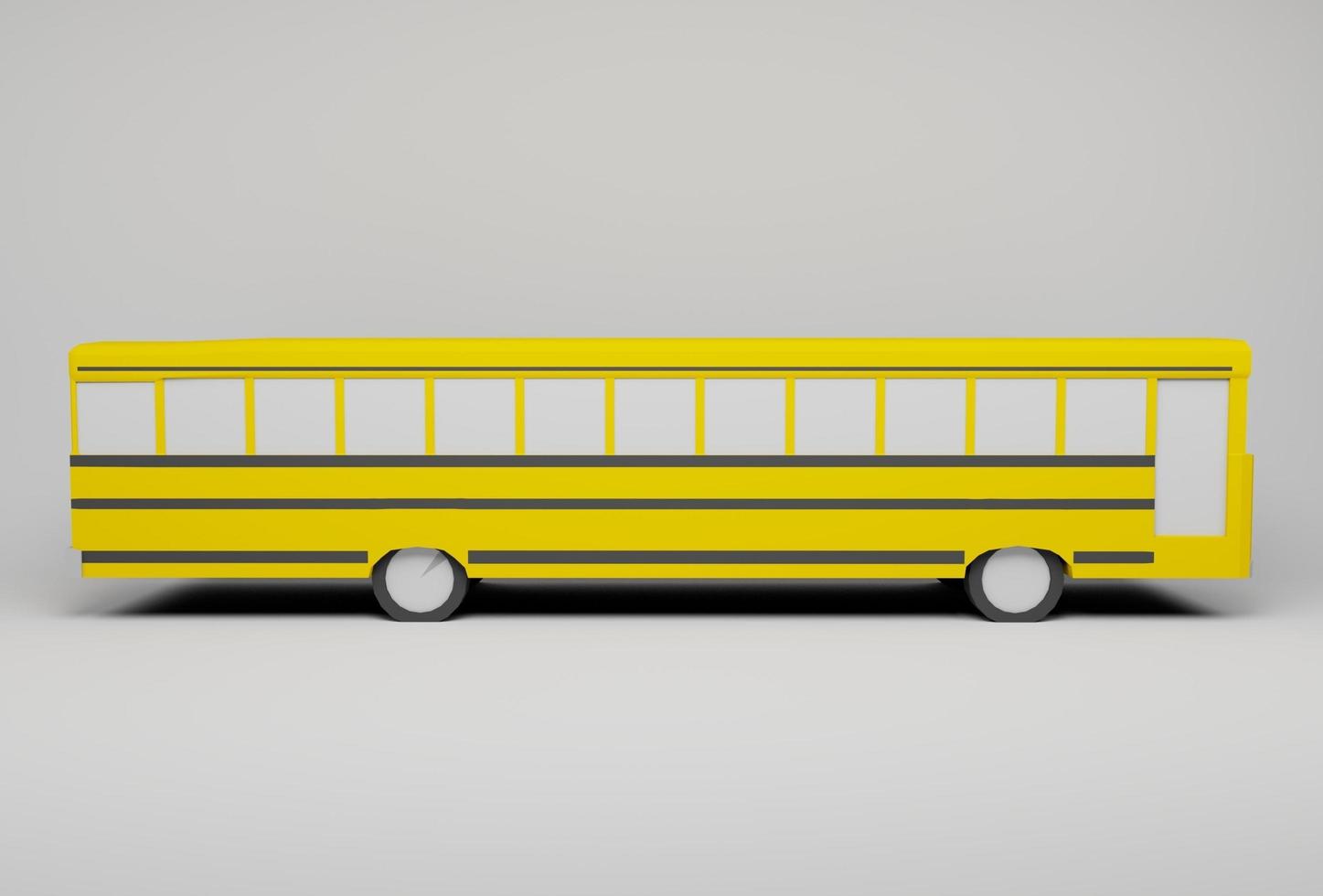 3d illustrazione giallo scuola autobus su bianca sfondo foto