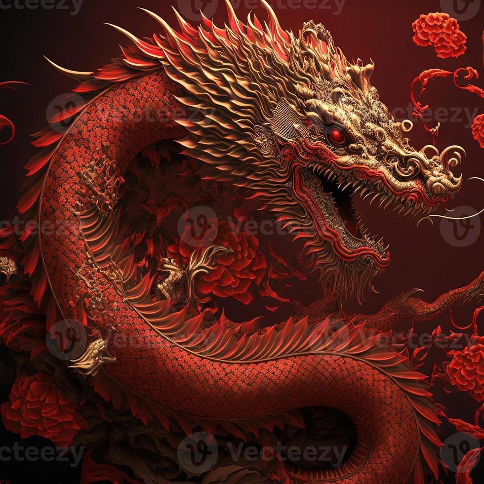 contento Cinese nuovo anno sfondo realistico Drago personaggio foto