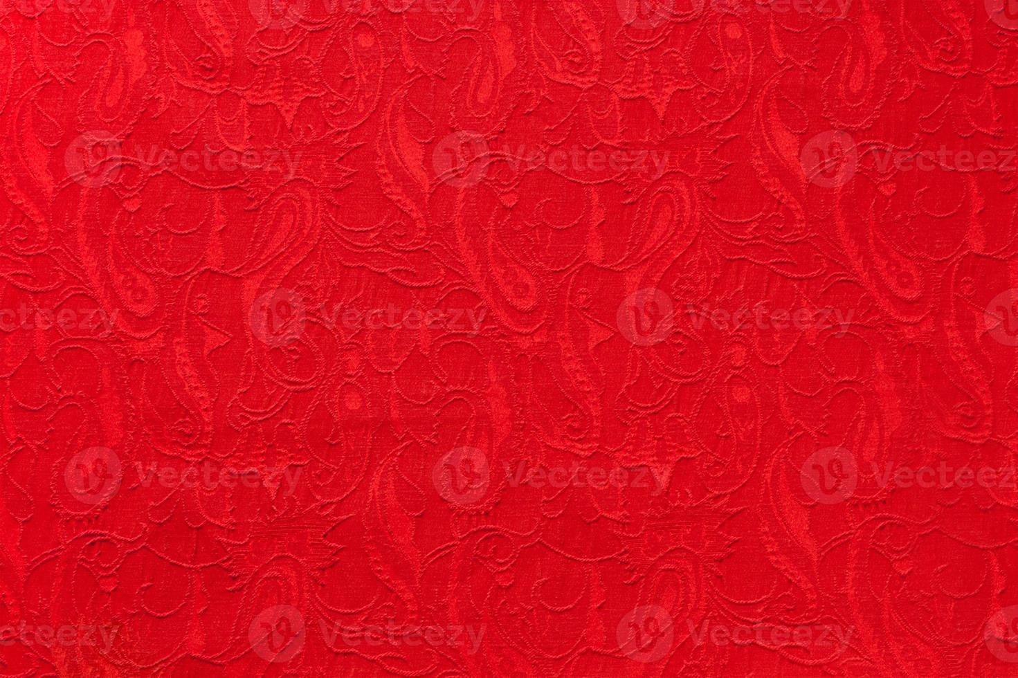 rosso bellissimo ornato paisley etnico tessuto. foto
