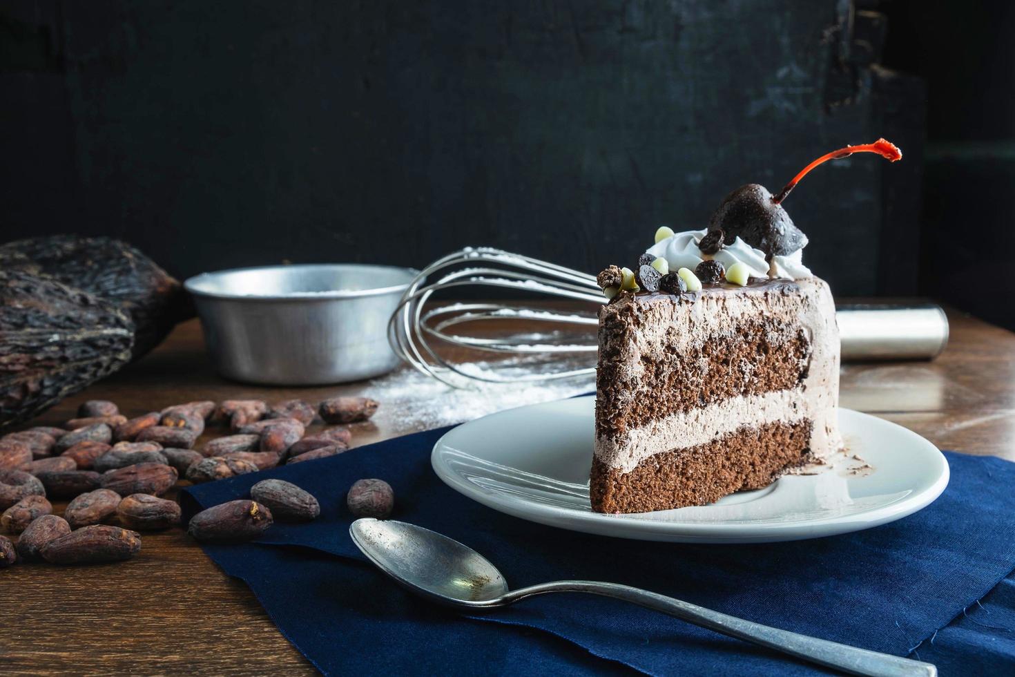 fetta di torta al cioccolato foto