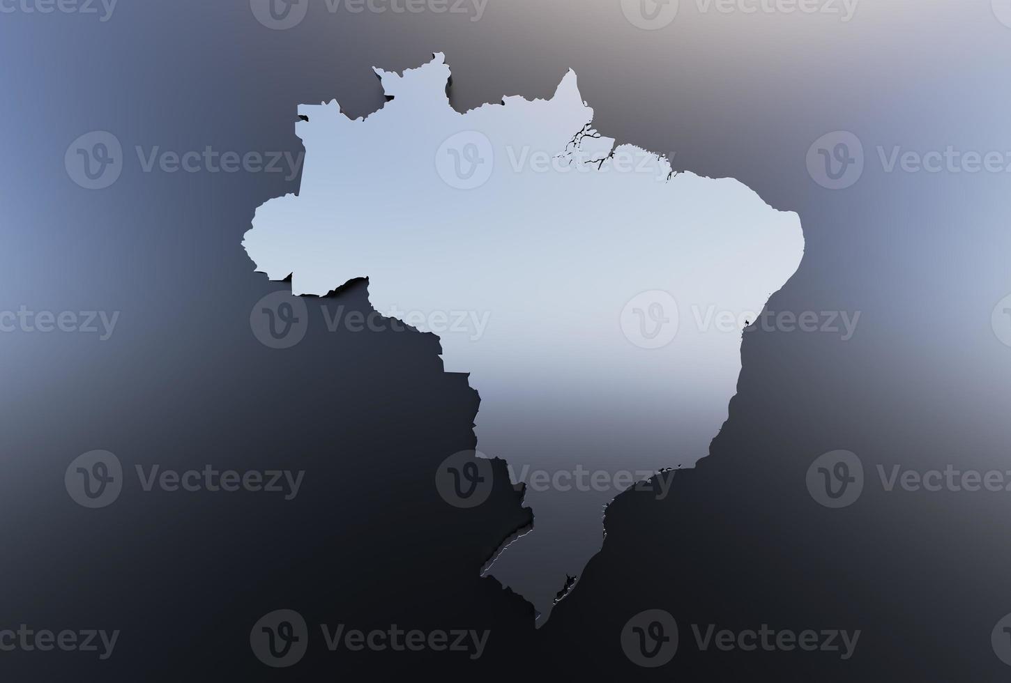 estruso carta geografica di brasile 3d rendere foto