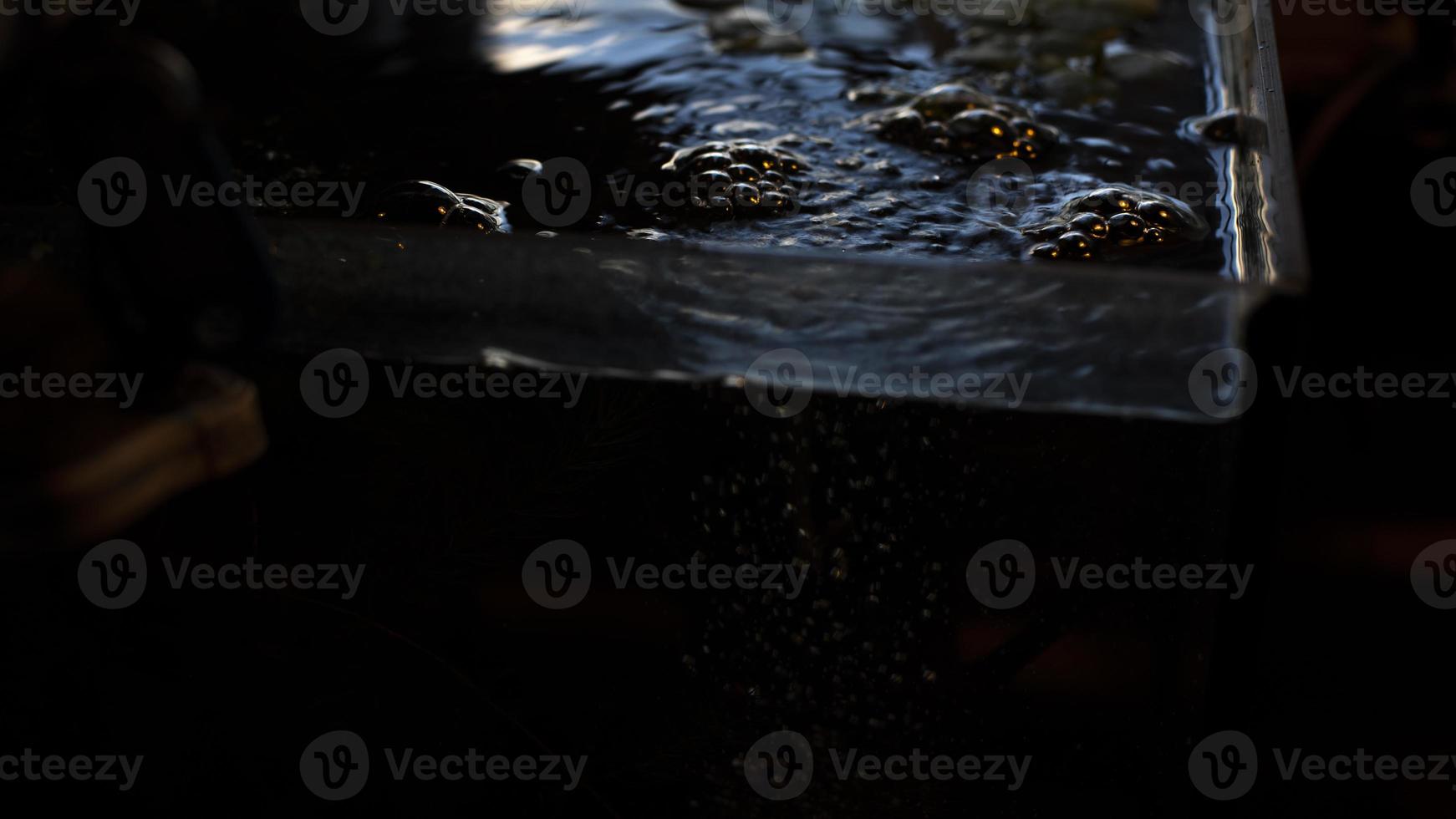 acqua nel acquario. acquario nel camera. bolle su superficie di acqua. foto