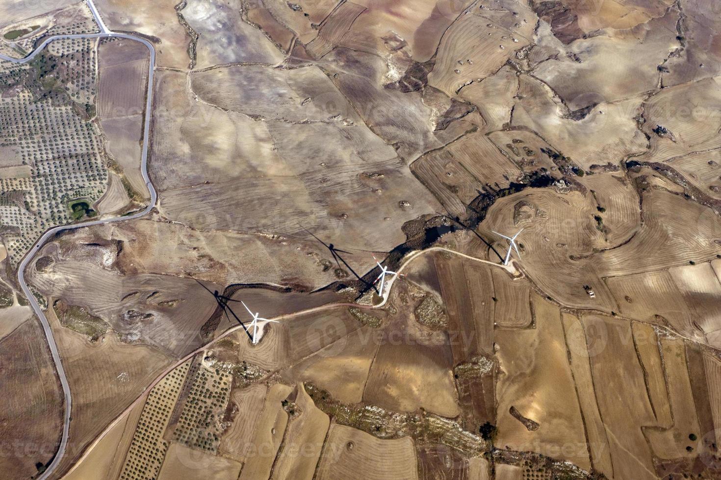 vento turbina nel sicilia aereo Visualizza panorama foto