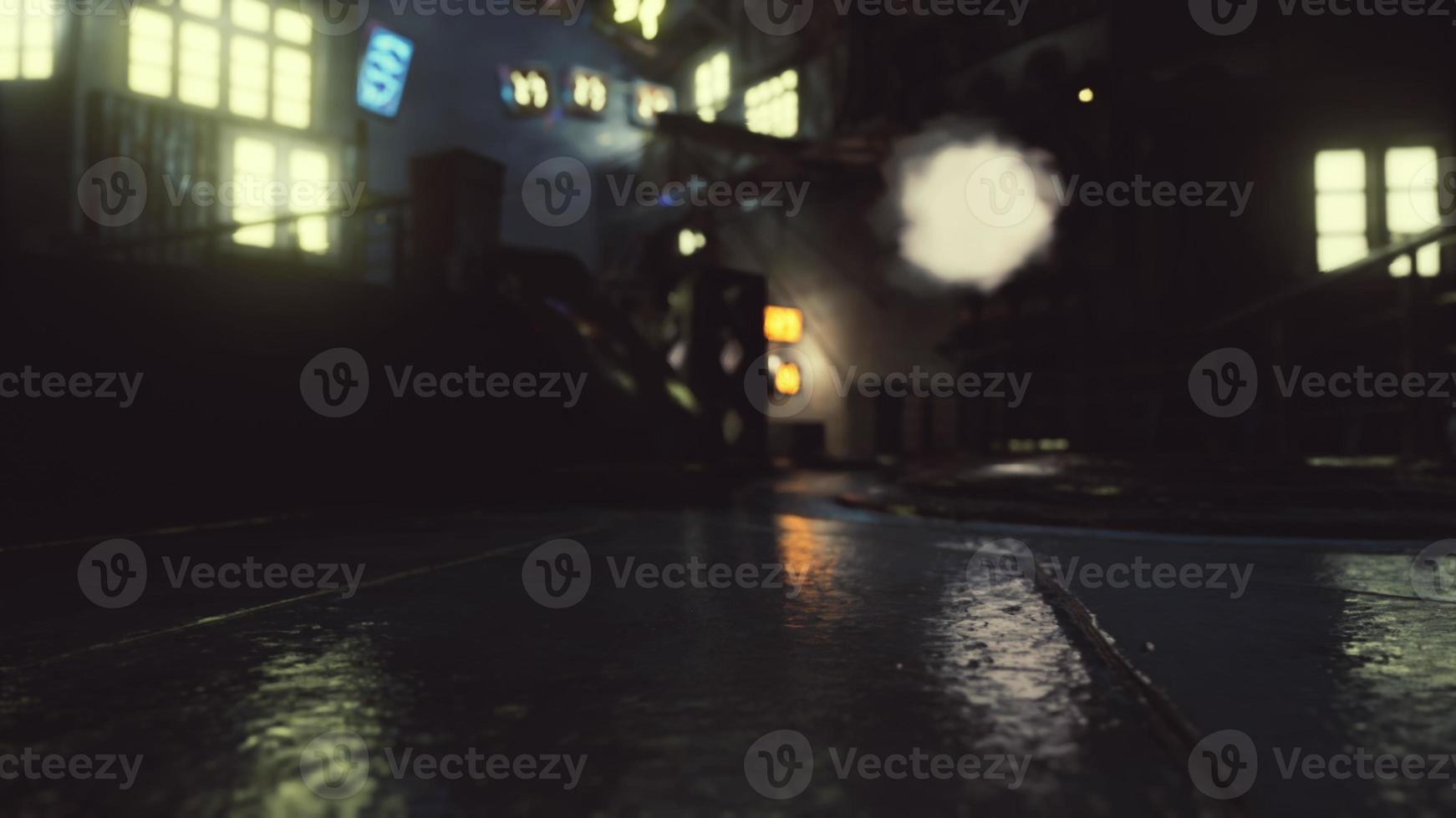 nebbioso industriale urbano strada città notte scenario foto