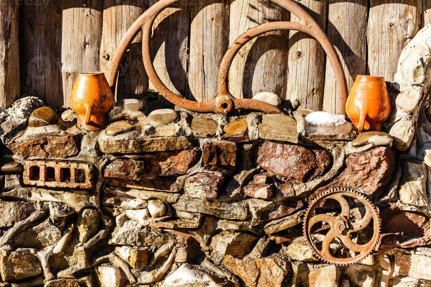 vecchio cucina utensili legna ferro foto