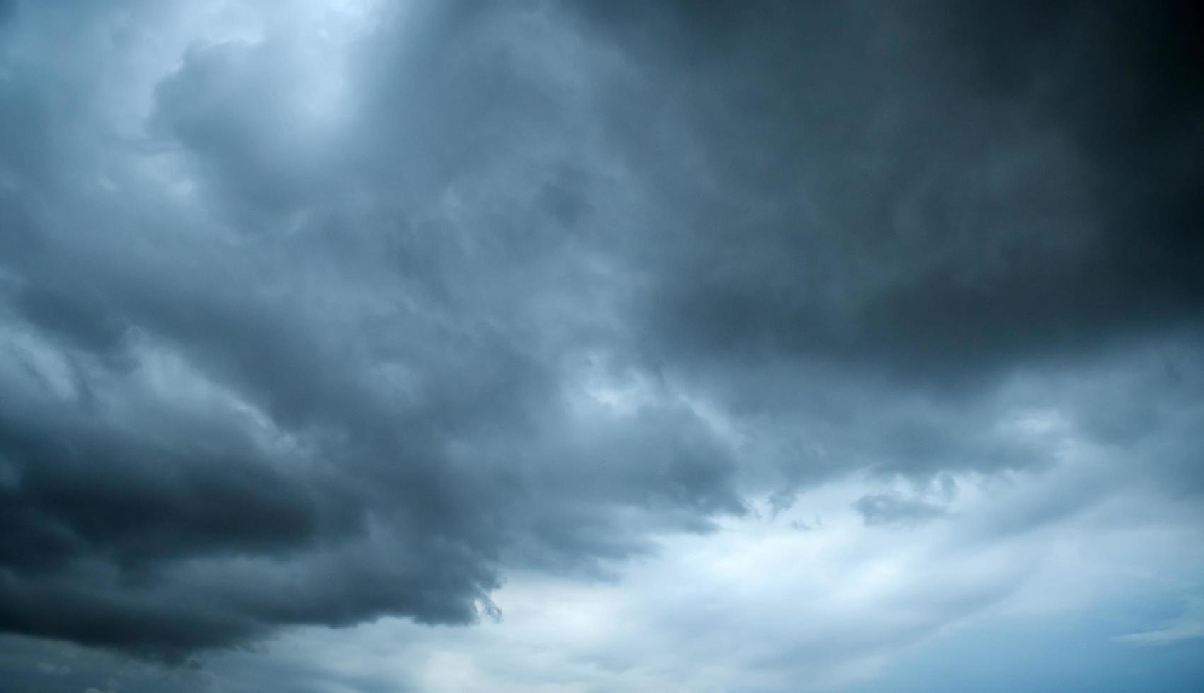 bianca e grigio nuvole panoramico natura ambiente sfondo. tempesta nuvole galleggiante nel un' piovoso giorno con naturale luce. Cloudscape scenario, nuvoloso tempo metereologico sopra blu cielo. foto