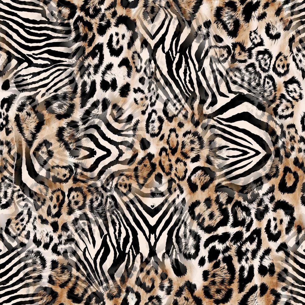 senza soluzione di continuità leopardo e zebra struttura, mano disegnare animale Stampa, animale struttura, africano selvaggio modello. foto