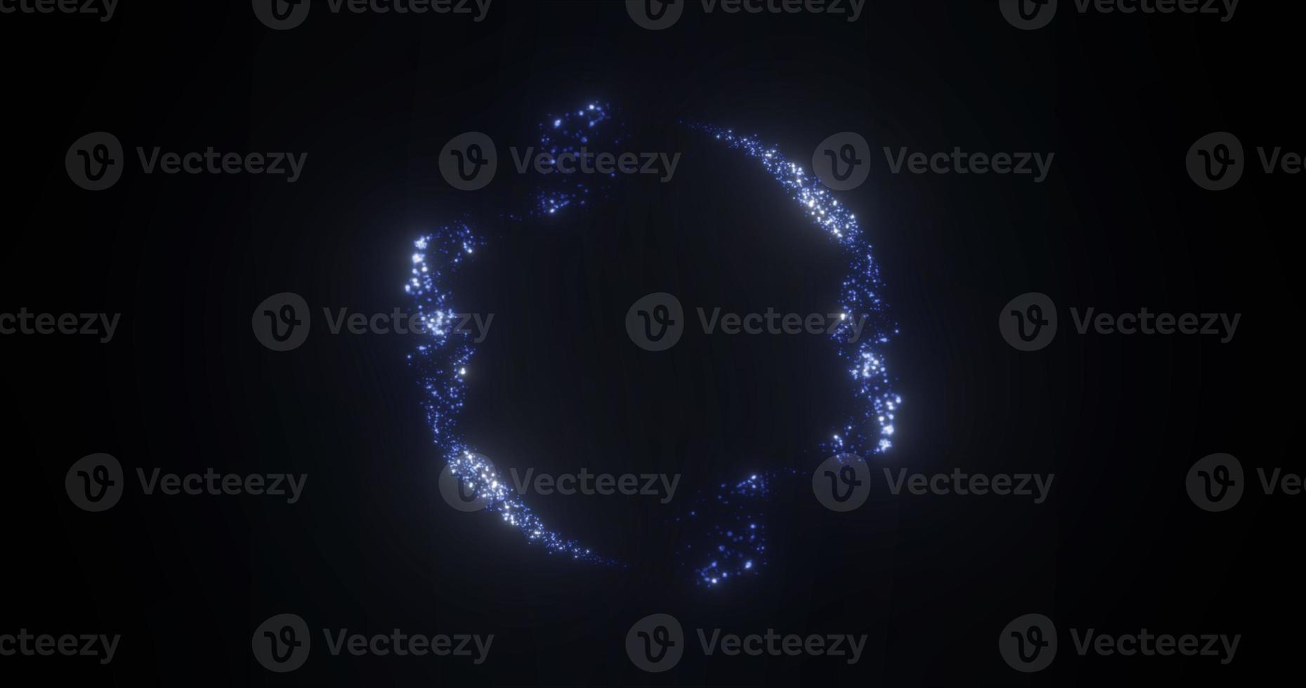 astratto raggiante loop cerchio fatto di blu Linee di magico energia particelle. astratto sfondo foto