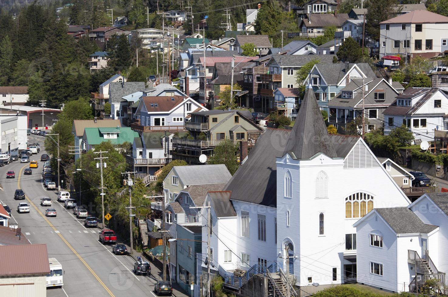 ketchikan cittadina principale strada con un' Chiesa foto