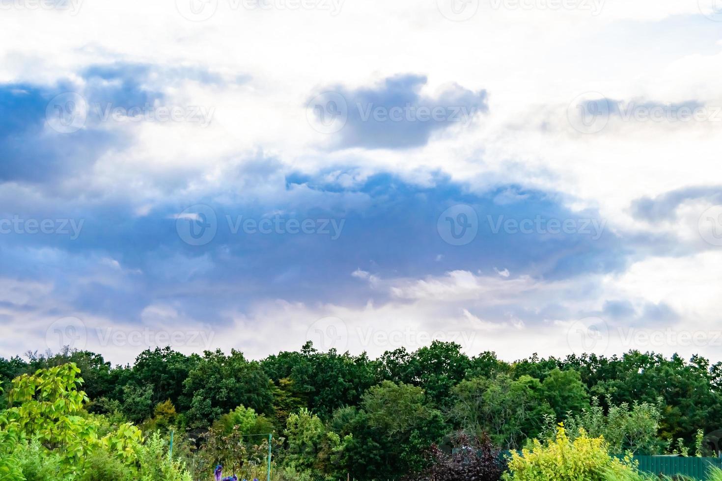 bellissimo orizzonte scenario nel villaggio prato su colore naturale sfondo foto