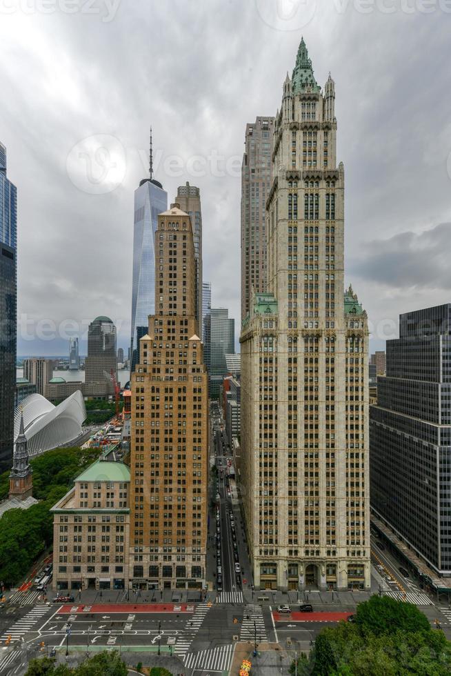nuovo York città giugno 13 2021 panoramico aereo Visualizza di il grattacieli di inferiore Manhattan nel nuovo York città foto