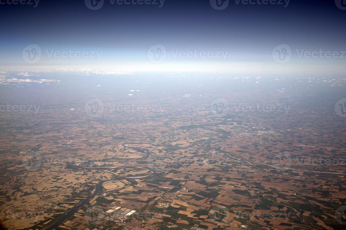 Po fiume valle aereo paesaggio foto