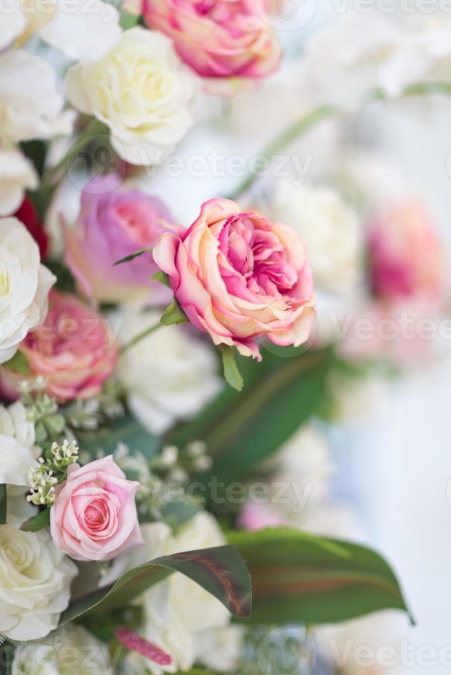 selettivo messa a fuoco tessuto fiori, San Valentino concetto foto