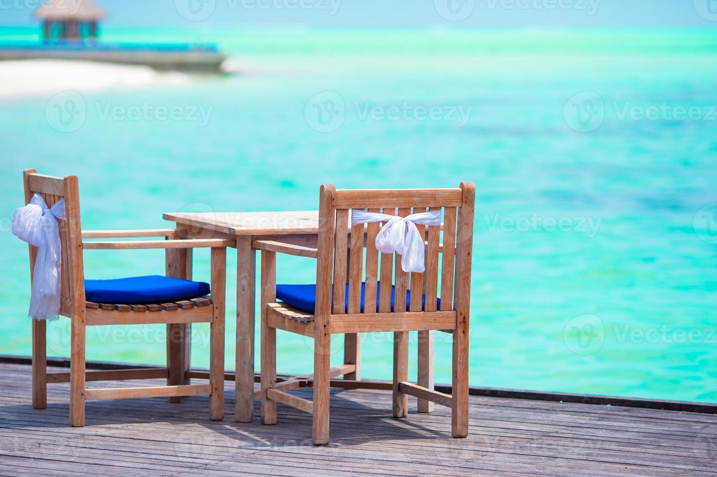 estate vuoto all'aperto bar a esotico isola nel indiano oceano foto