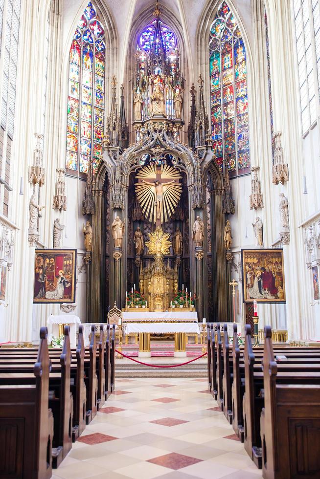 interno Visualizza di maria am gestade Chiesa nel vienna. foto