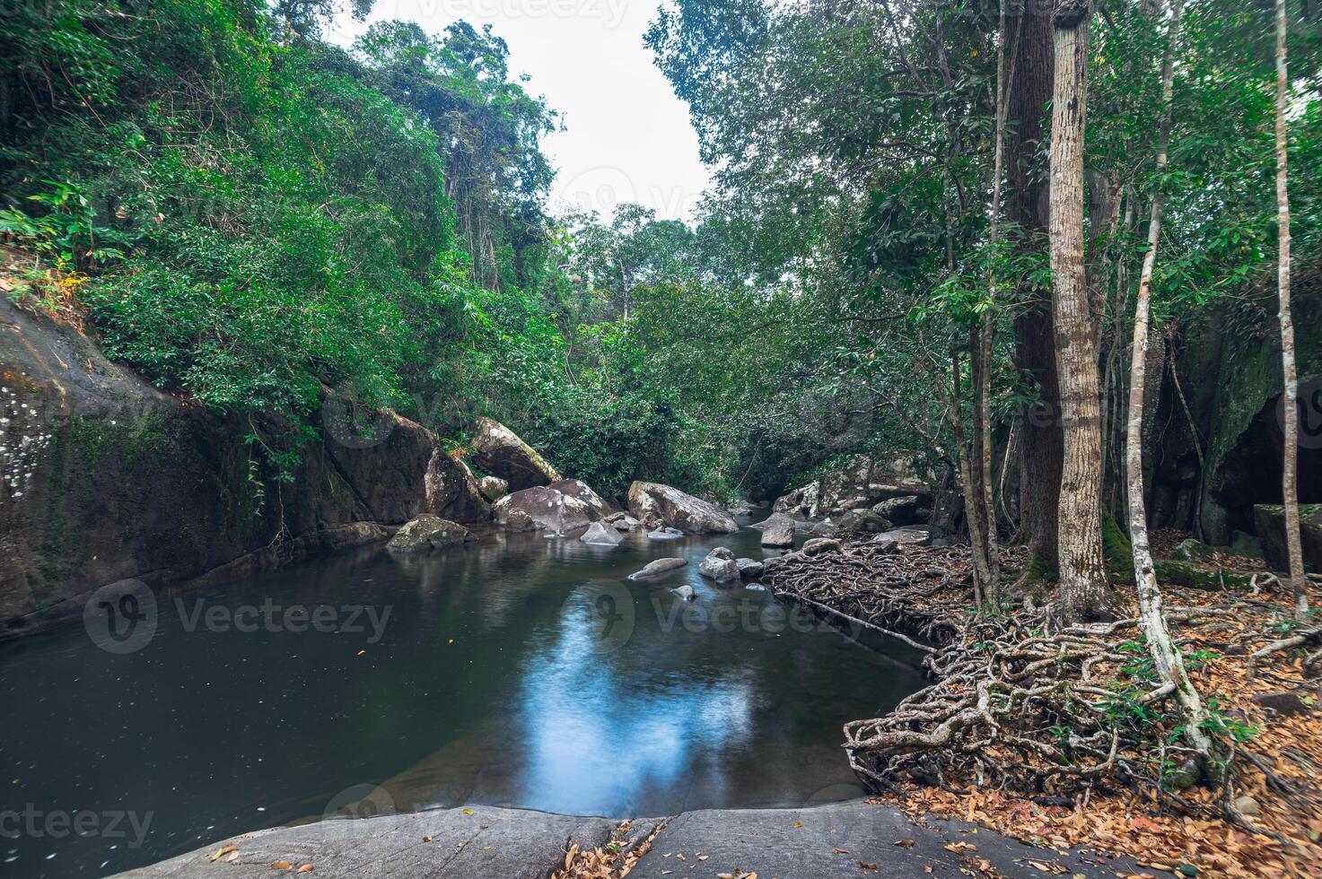 paesaggio nel parco nazionale delle cascate di khao chamao foto