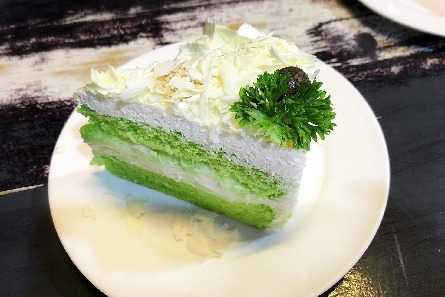 primo piano della torta alla menta foto