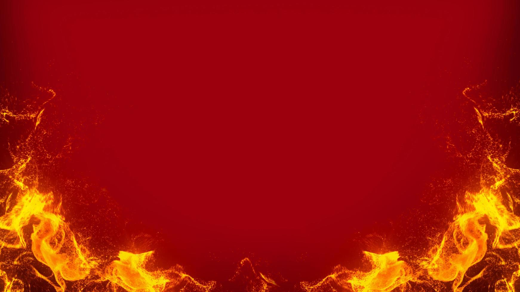 cornice di fuoco su sfondo rosso foto
