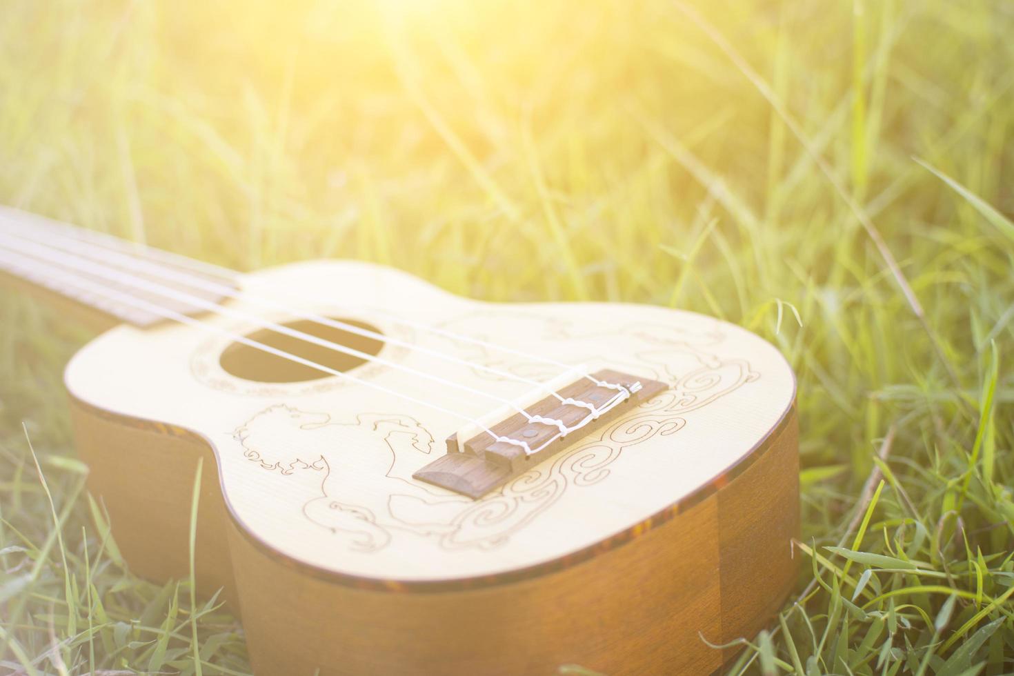 chitarra con la luce solare foto