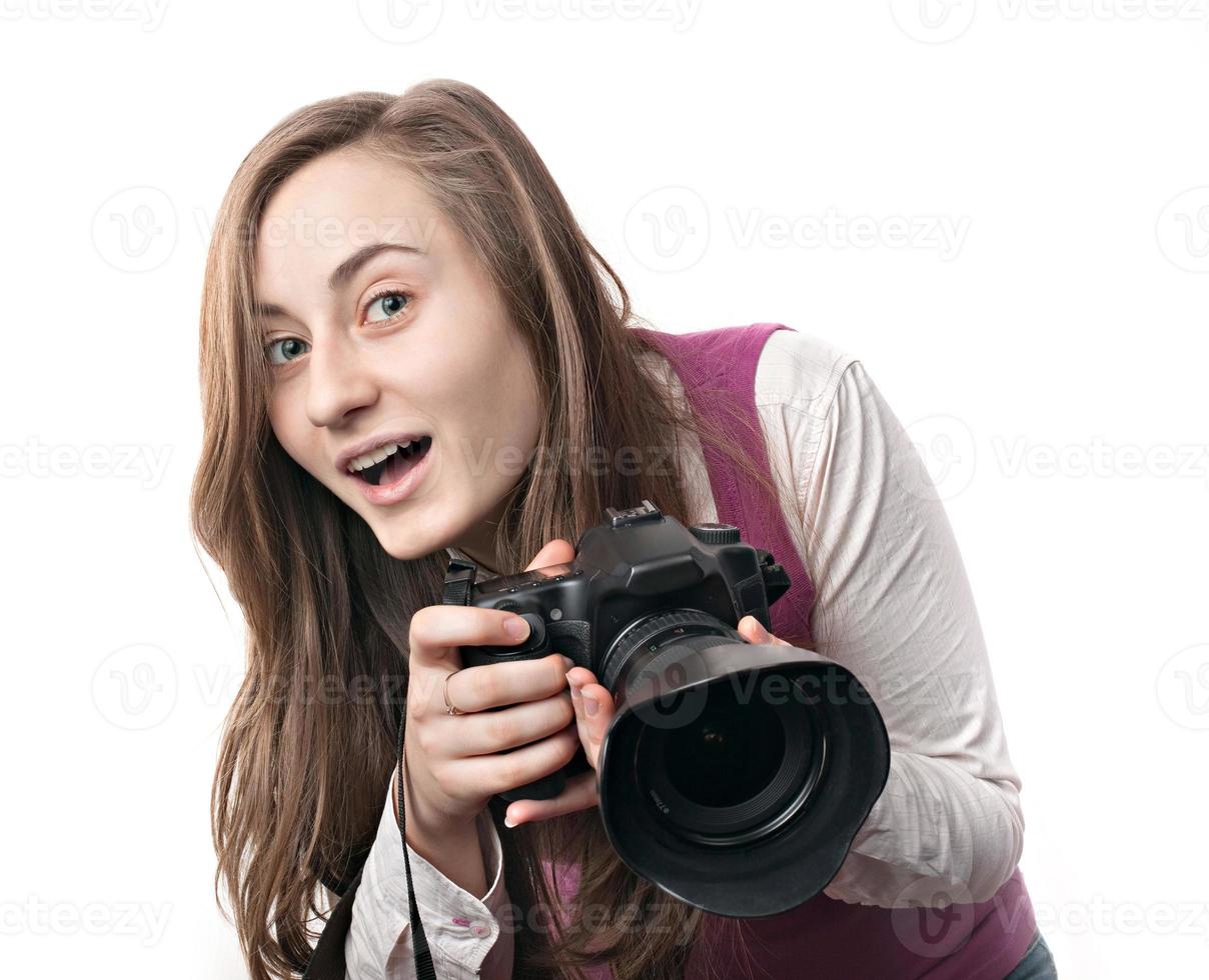 fotografo di giovane donna foto