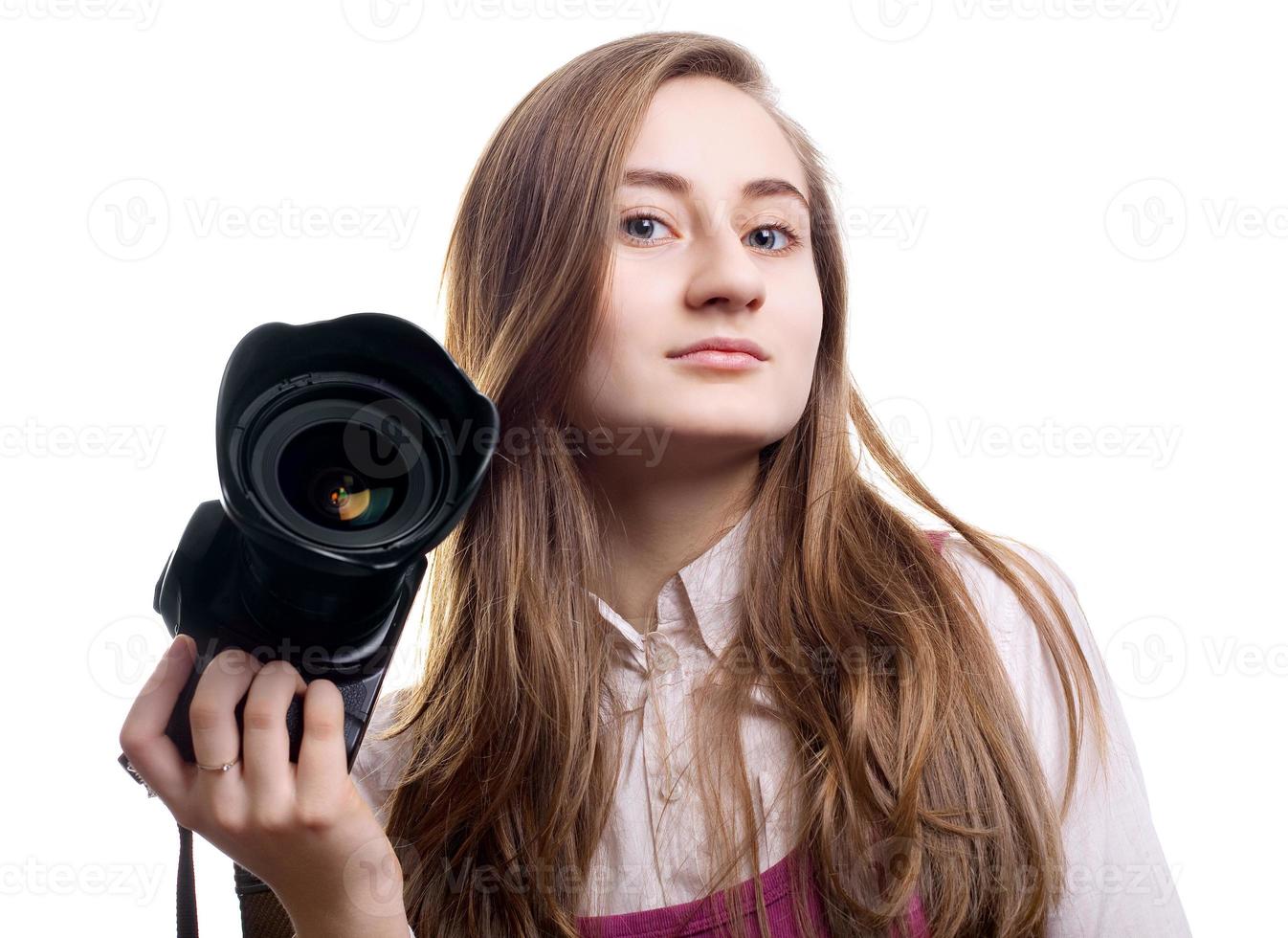 fotografo di giovane donna foto