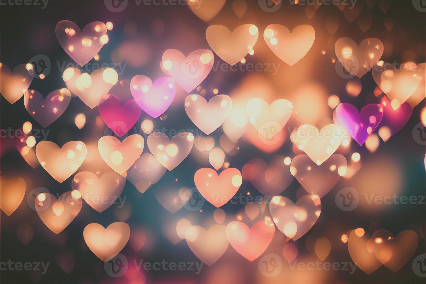 astratto struttura di bokeh cuore sagomato luce. amore San Valentino giorno concetto. scintillante leggero sfondo foto