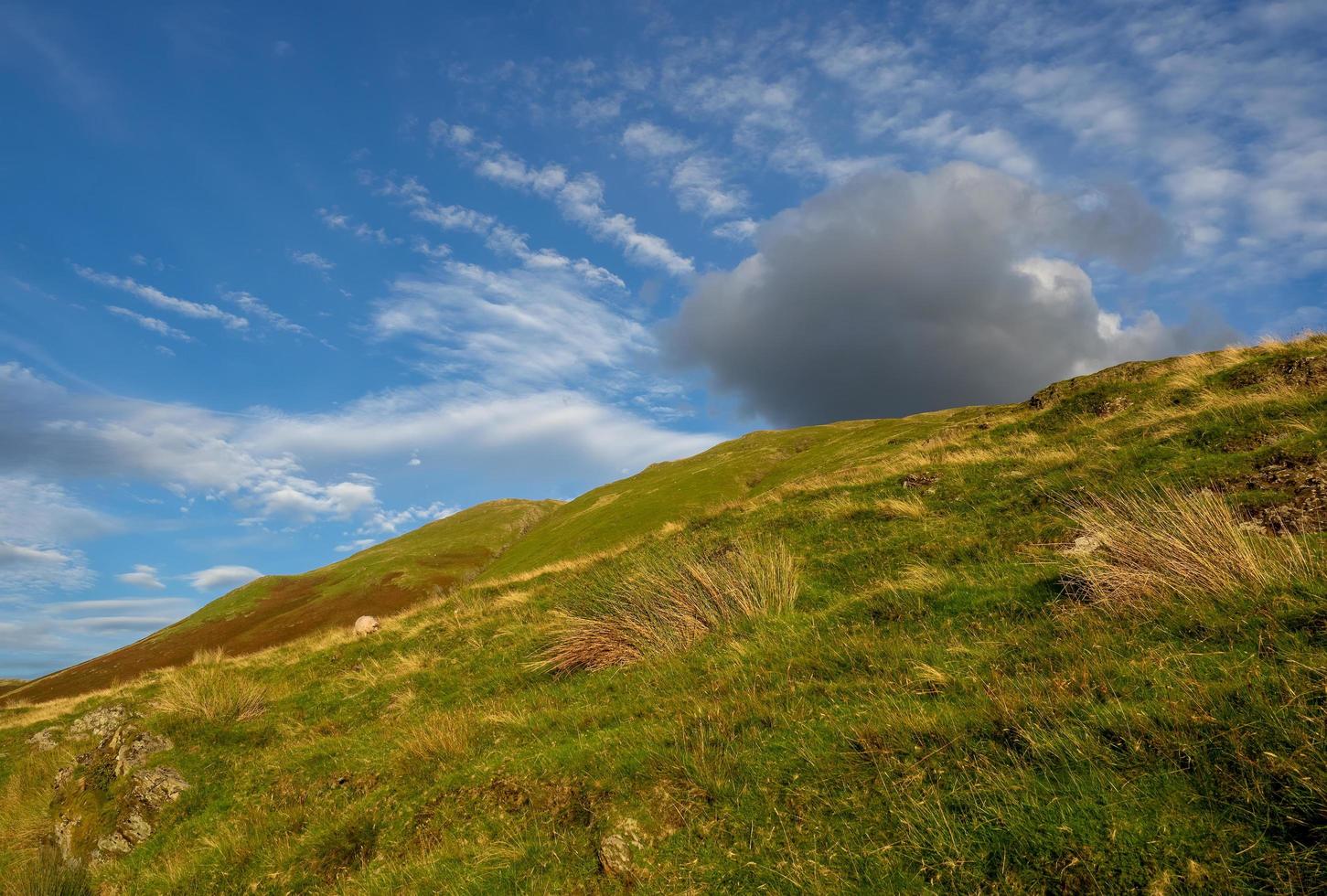 nube al di sopra di collina foto