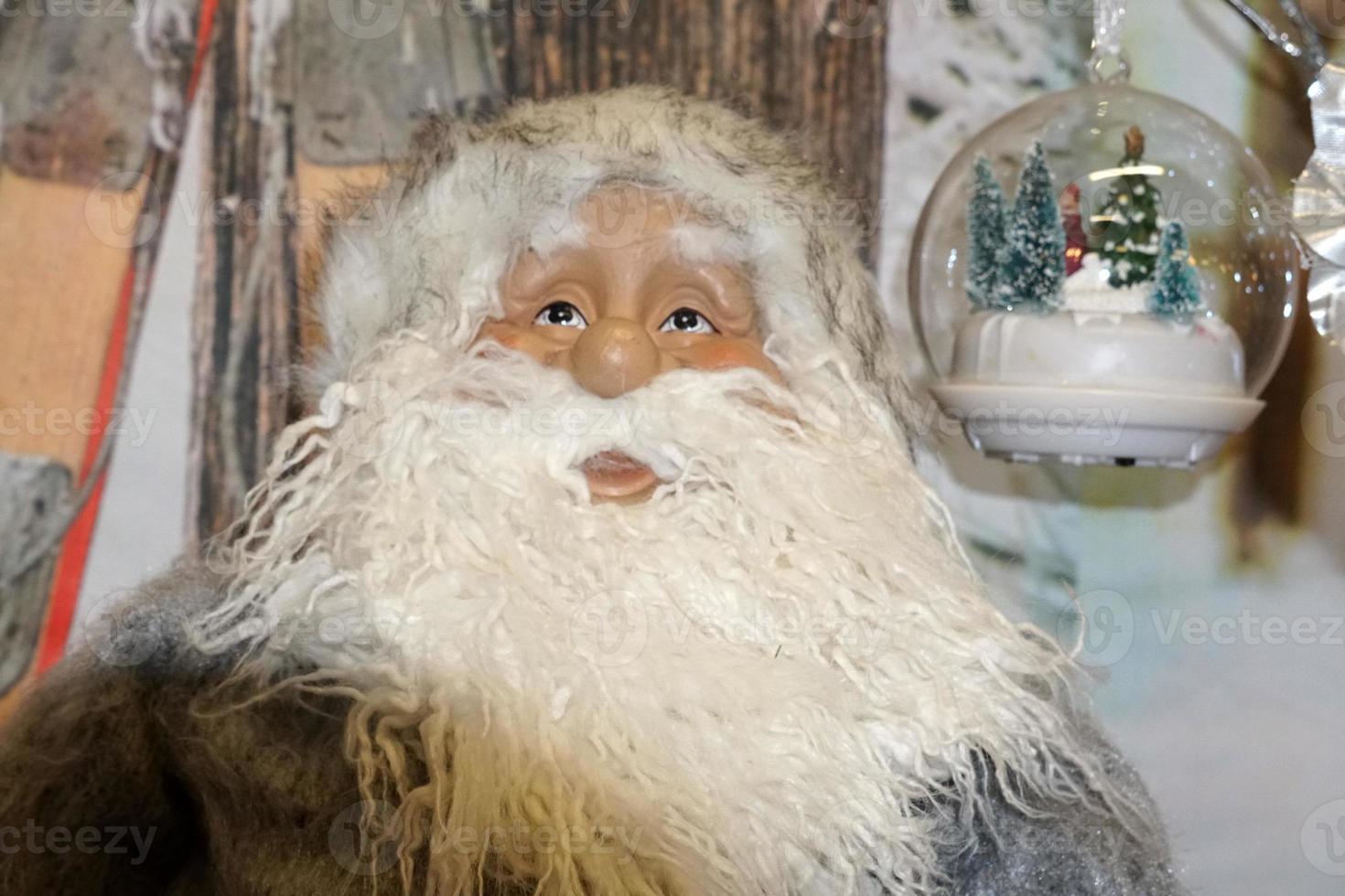 Santa Claus viso vicino su dettaglio foto