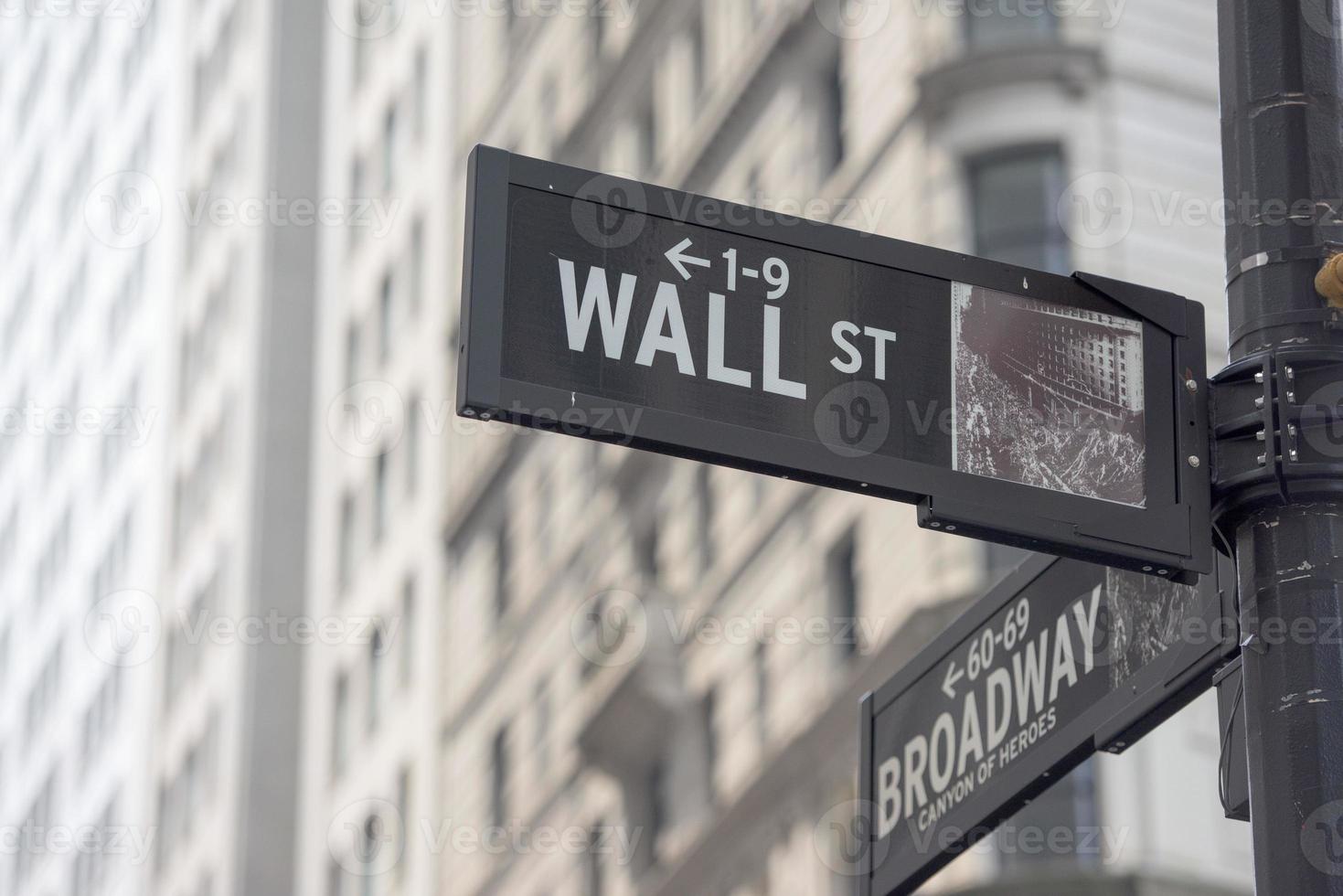 New York - segno di borsa di Wall Street negli Stati Uniti foto