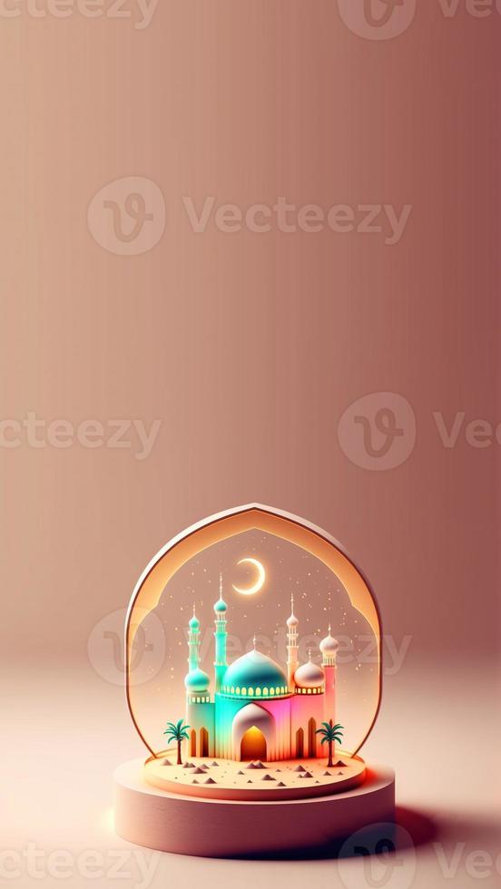 digitale 3d illustrazione di Ramadan mubrarak sociale media inviare instagram storia foto