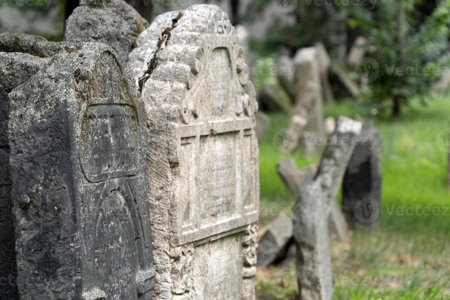 ebraico vecchio cimitero nel praga foto