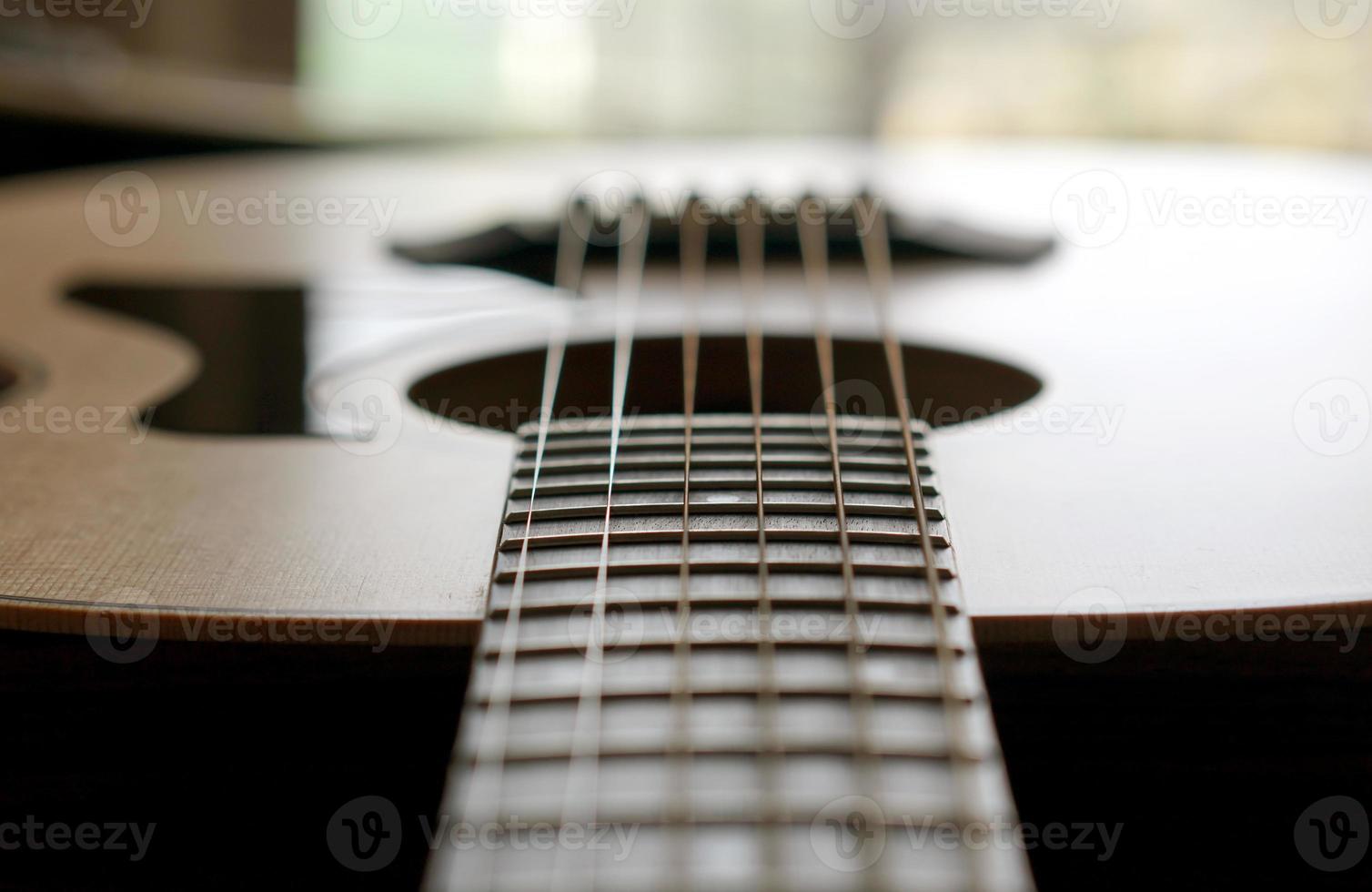 acustico chitarra, Usato per giocare musica e Appunti, per cantare un' canzone, macro astratto foto