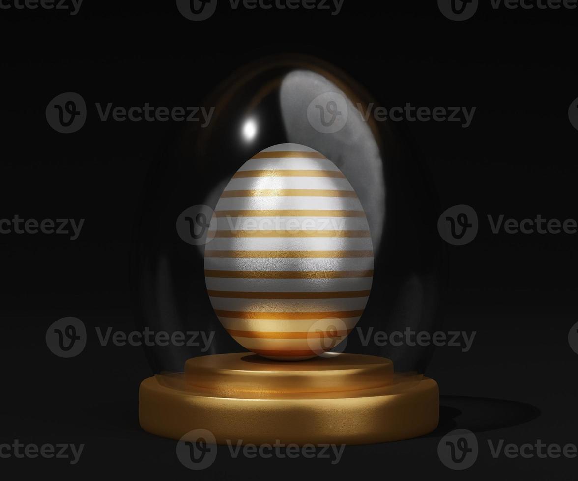 bicchiere Pasqua uovo su podio 3d rendere foto