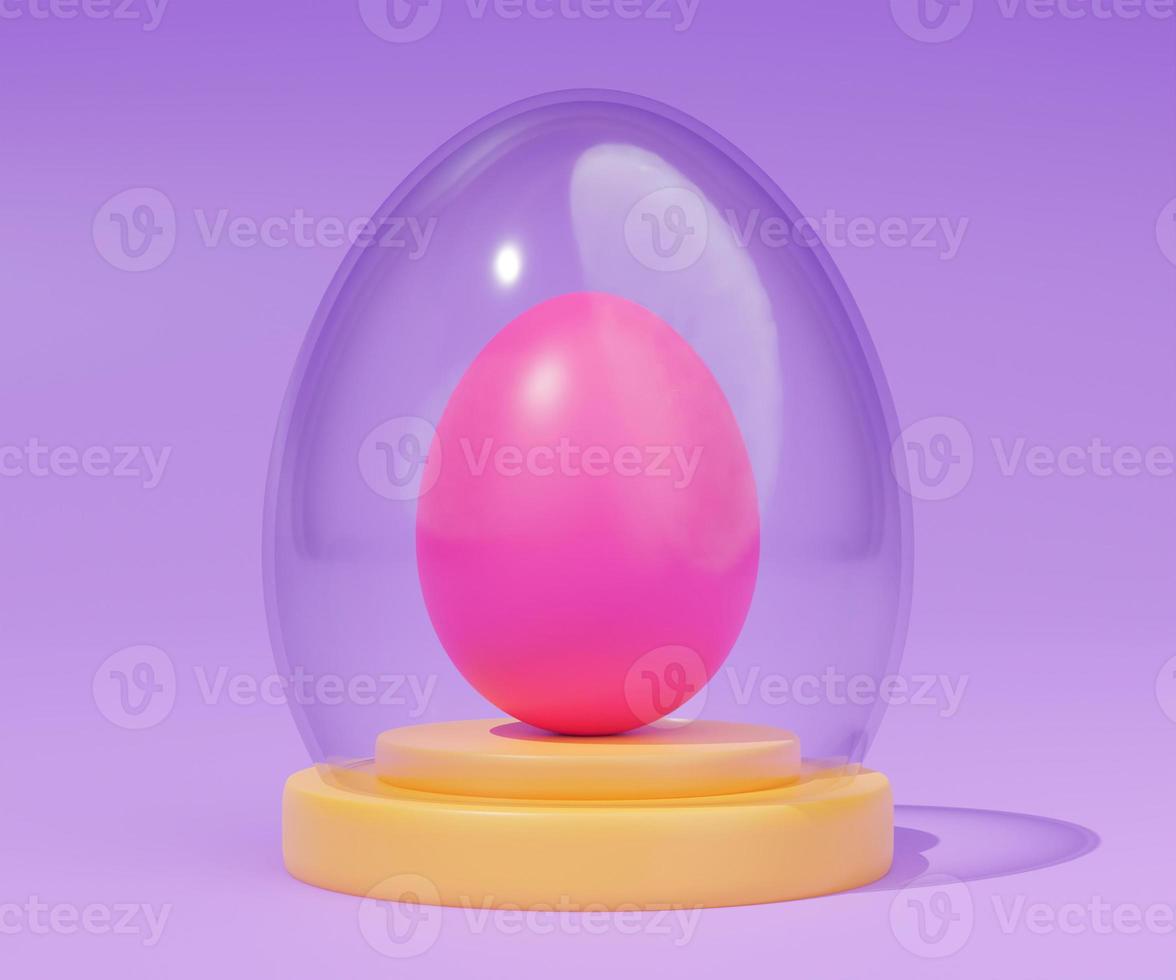 bicchiere Pasqua uovo su podio 3d rendere foto