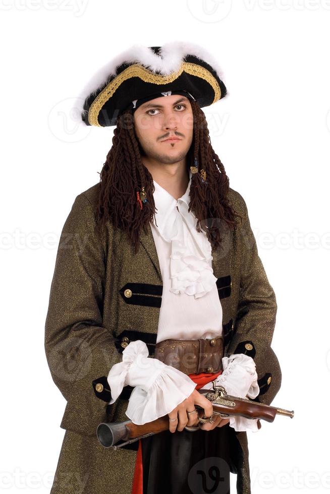 giovane uomo nel un' pirata costume foto