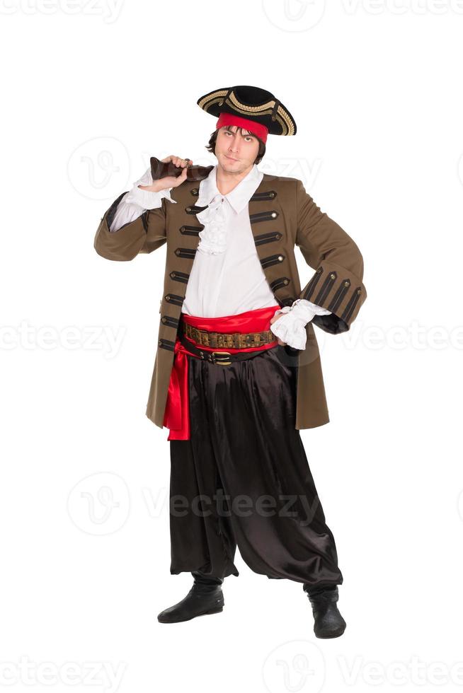 uomo in posa nel pirata costume foto