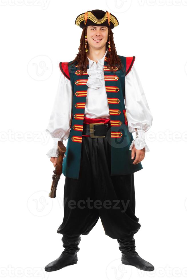 sorridente uomo nel pirata costume foto
