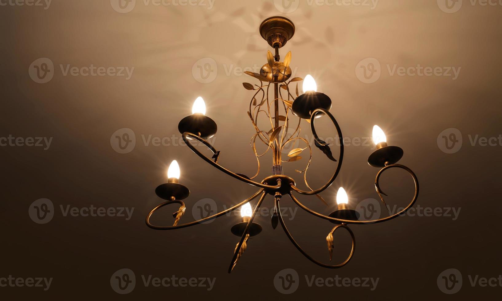 contemporaneo lampadario, è un' ramificato ornamentale leggero infisso progettato per essere montato su soffitti o muri. Vintage ▾ lampadario. casa interno foto