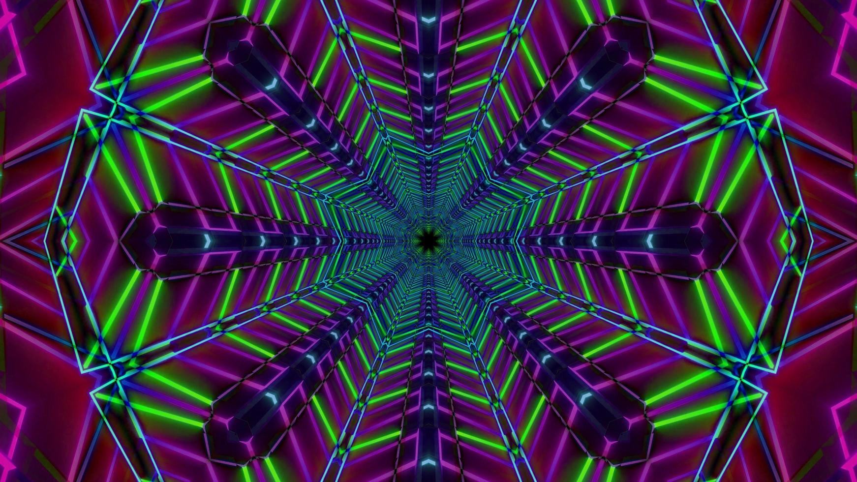 Green radar colorato neon star 3d illustrazione sfondo wallpaper design artwork foto