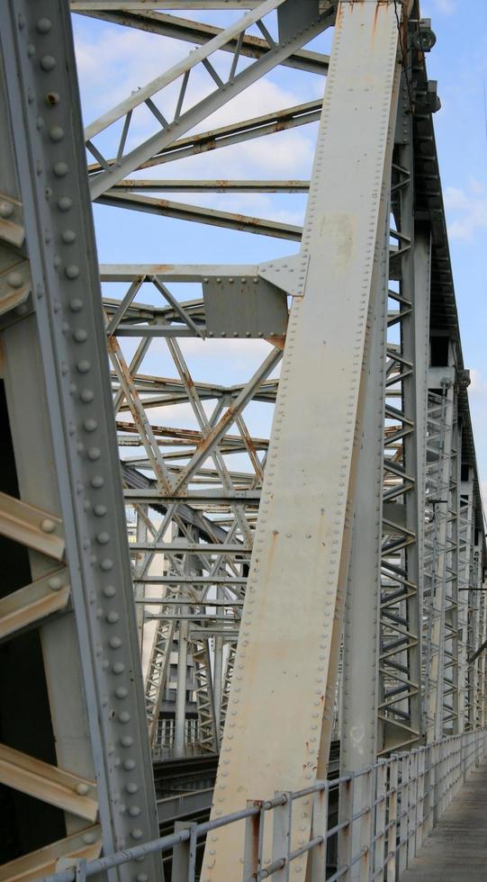 linea ferroviaria con ponte in ferro foto