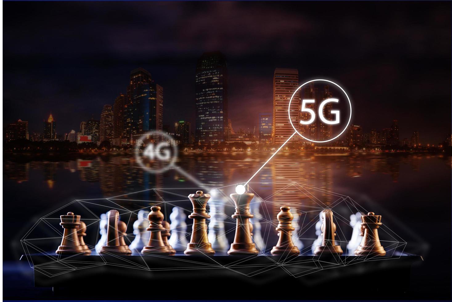 5g concetto di scacchi foto