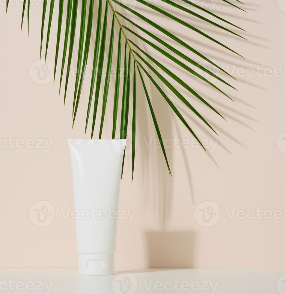 vuoto bianca plastica tubi per cosmetici. confezione per crema, gel, siero, pubblicità e Prodotto promozione, finto su foto