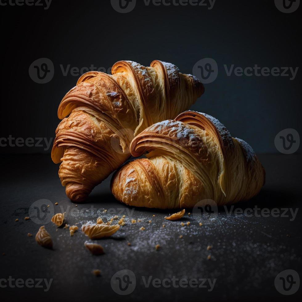 Cornetti su nero sfondo foto