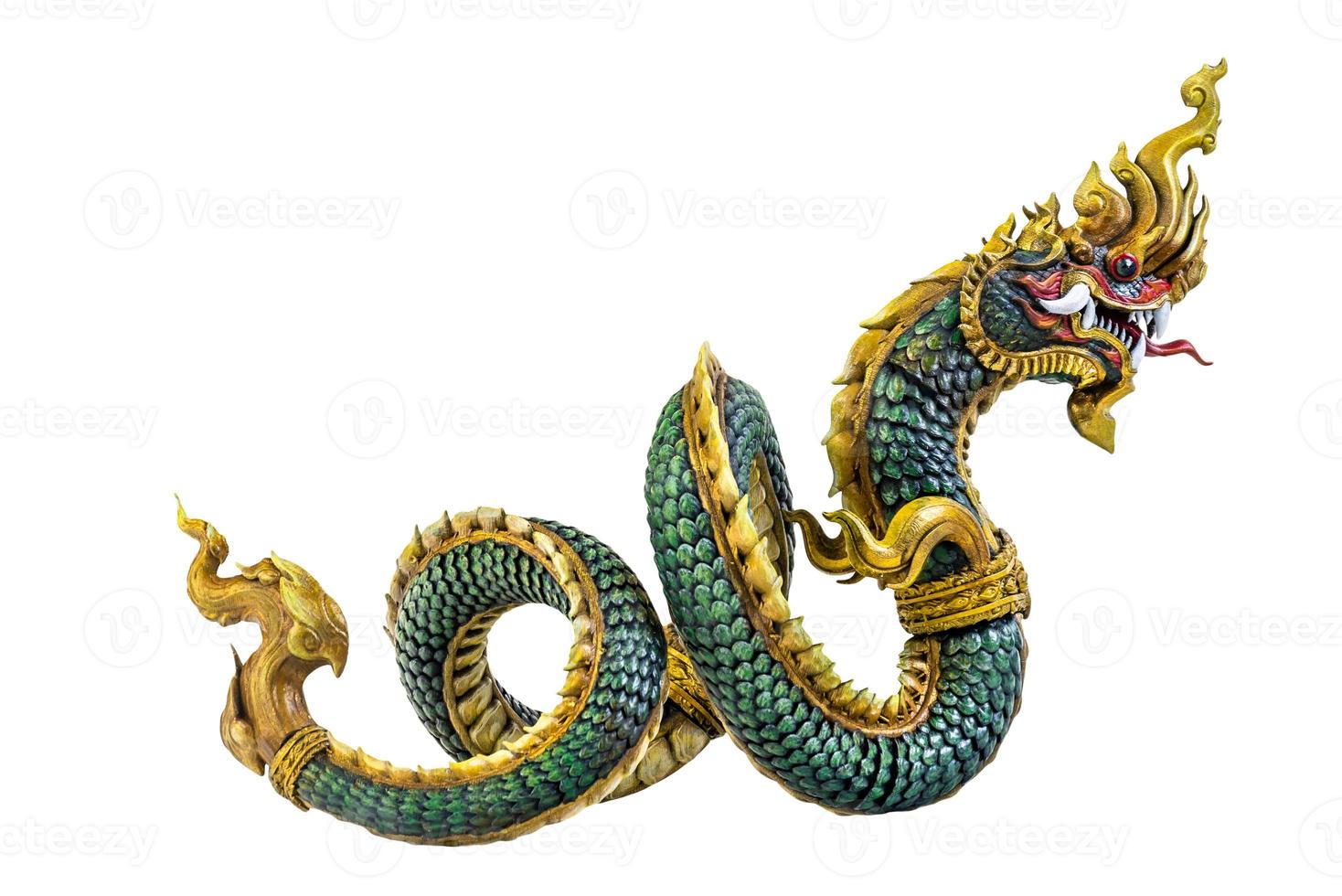 re di naga, naka Tailandia Drago o serpente re su bianca sfondo foto