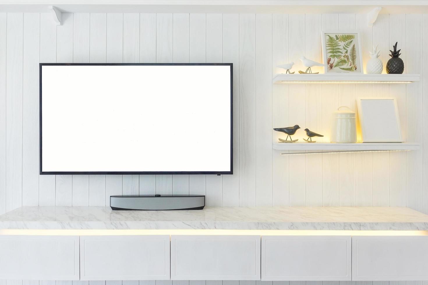 mock-up tv con interno bianco foto