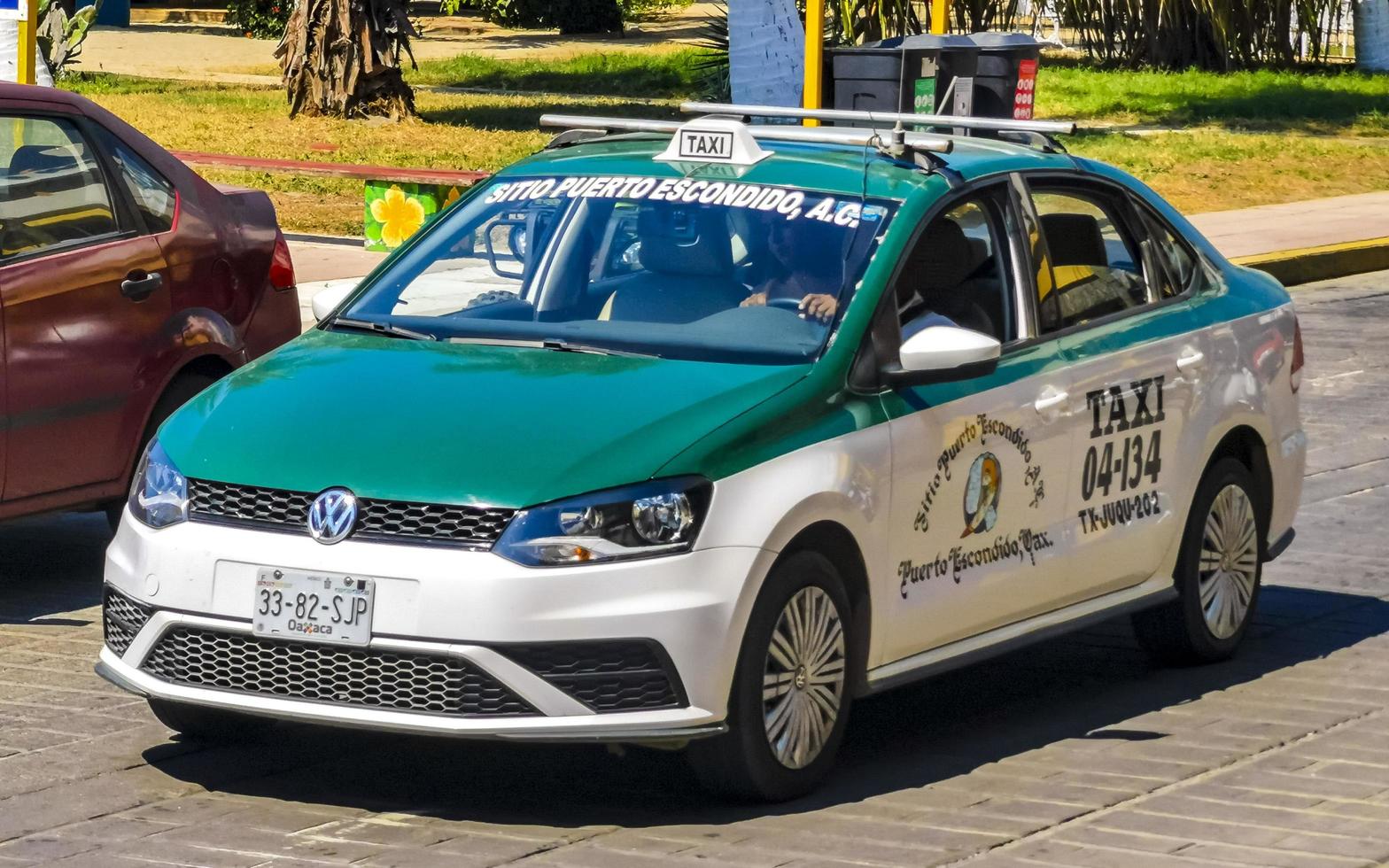 puerto escondido oaxaca Messico 2023 verde colorato Taxi taxi auto nel puerto escondido Messico. foto