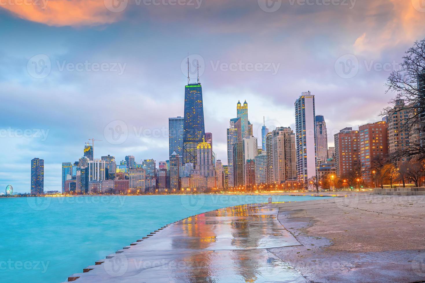 centro Chicago orizzonte paesaggio urbano di Illinois, Stati Uniti d'America foto