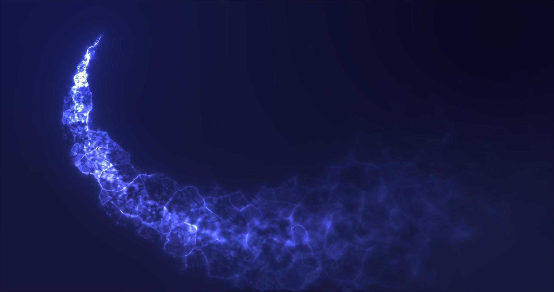 astratto volante magico raggiante linea di energia blu particelle nel il raggi di un' brillante sole su un' buio sfondo. astratto sfondo. video nel alto qualità 4k, movimento design foto
