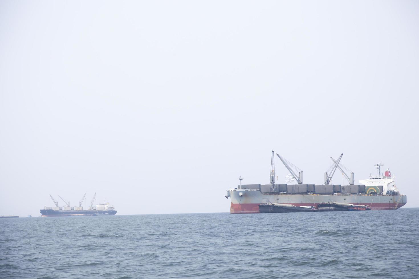 grande nave da carico sul mare foto